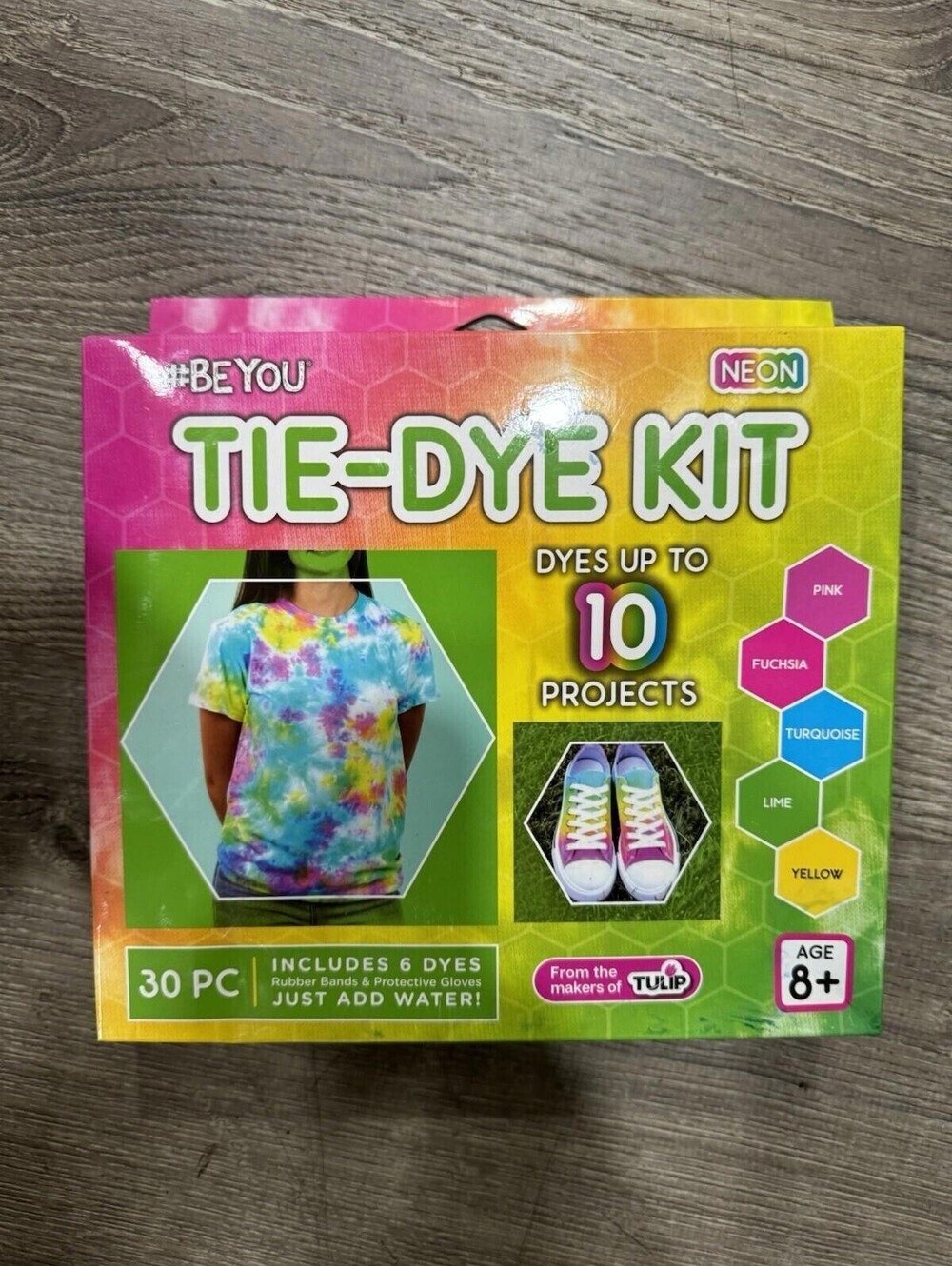 LOT 3 pack Be you Neon Tie-Dye-Kit. Includes 6 Dyes And 30pcs Bands and Gloves.